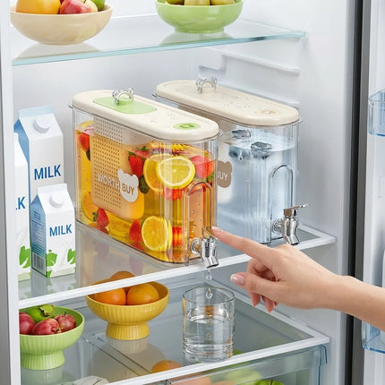4L Transparent  Plastic Water Kettle Refrigerator Juice Beverage Container Large Capacity Cold Water Jug With Faucet & Filter