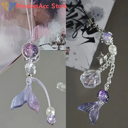 Game Love And Deepspace Rafayel Cosplay Couple Phone Chain Fish Tail Pendant Keyring Bag Keychain Jewelry Prop Accessories Gift