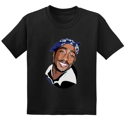 Hip Hop Festival Rapper 2pac Kids Men's Fashion Children T Shirt Tupac Thug Life Clothes Girls Boys Women Summer Black T-Shirt