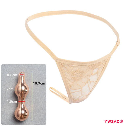 YWZAO Lace Skin-toned Underwear Ass Butt Plug Lingerie Toys For Invisible Dildo Anus Anal Fisting Ladies Thong Panties Adult N27