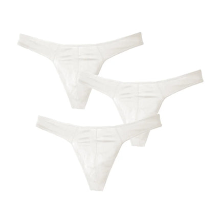 3PCS/Set Low Waist Men Seamless Cotton Thongs and G Strings Breathable U Convex Pouch Bikini Underwear Plus Size