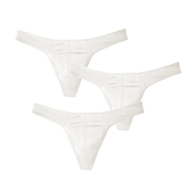 3PCS/Set Low Waist Men Seamless Cotton Thongs and G Strings Breathable U Convex Pouch Bikini Underwear Plus Size