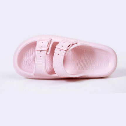Fashion Buckle Thick Platform Slippers Women Home Soft Sole eva Cloud Slides Sandals Woman 2025 Summer Non Slip Beach Flip Flops
