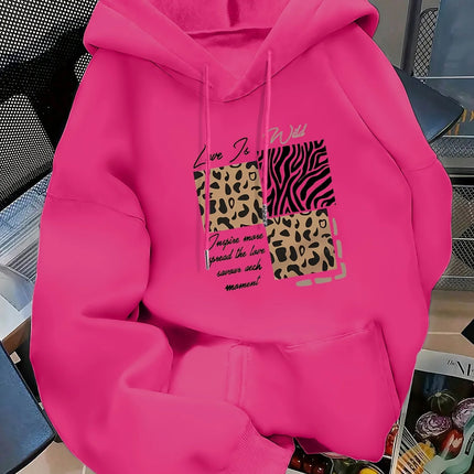 Women's autumn and winter loose casual comfortable letter printed thick long sleeved round neck hoodie pullover