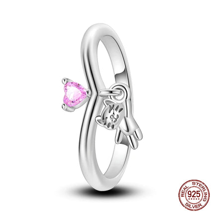 Fashion Original Luminous Firefly Rings 100% 925 Silver Eternal Heart-Shaped Zircon Rings Fine Wedding Engagement Jewelry Gifts