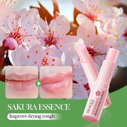 BIOAOUA Sakura Moisturizing Lip Balm Lasting Moisturizing Lipstick Temperature Change Color Lip Care 1/2Pcs