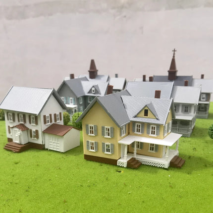 N Scale Model building kit Dwelling House 1:160 American Courtyard architecture Model Train Railway Layout DIY Material Diorama