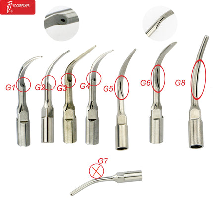 Original Woodpecker Dental Scaler Tips Ultrasonic Scaling Tip G1 G2 G3 G4 G5 G6 G7 G8 Fit For EMS UDS
