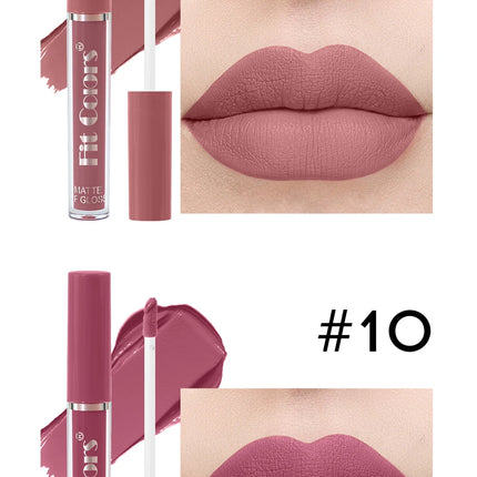 Six-piece lip gloss set, waterproof, anti-fading, easy to apply, velvet matte lip gloss
