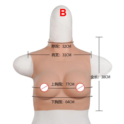 Artificial Silicone Fake Breast Boobs Forms Crossdresser for Female Women Crossdressing Cosplay Real Feeling Soft Neck Big Cup