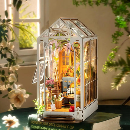 Rolife DIY Book Nook Wooden Miniature Doll House for Bookshelf Insert Furniture