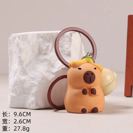 Cute Resin Capybara Key Chains for Women Girls Capibara Animal Keychain Kawaii Bag Backpack Charms Couple Friend Jewelry Gift