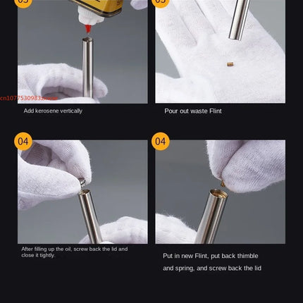 2024 New Brass Kerosene Nunchaku Lighter Windproof Mini Retro Grinding Wheel Ignition Flint Fireless Men's Smoking Toy Gift