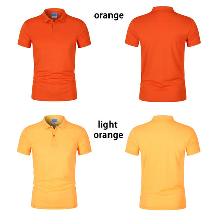 Men's POLO Shirt Solid Color Short Sleeved Top Spring Summer Team Workwear Customized Colors Choose From