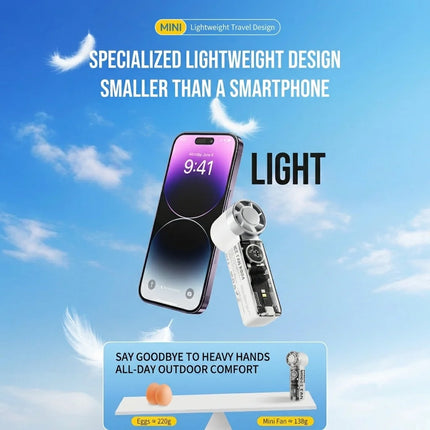 Upgraded Mini Strong wind force Cold Compress Upgraded handheld fan-USB charging, Adjustable speed / High-speed motor