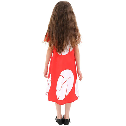 Disney Baby Lilo Stitch Dress For Girl Interstellar Animation Cosplay Short Sleeve Cute Printed Dress + Doll Accessories Set