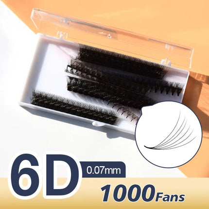 1000 Fans 3D -14D Premade Volume Lash Extension Fans Thin Pointy Base Sharp Slim Narrow Stem Russia Volume Eyelash Extension Fan