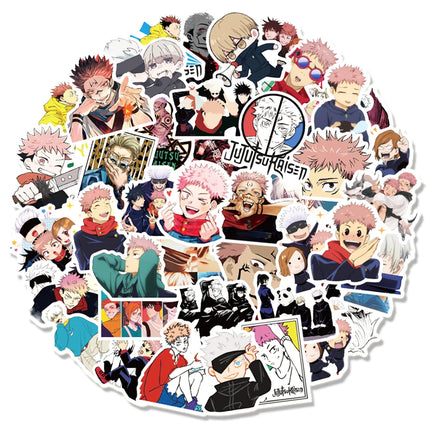 50/100pcs Anime Jujutsu Kaisen Stickers Graffiti Japanese Decal for Laptop Skateboard Car Bike Motorcycle Notebook Toy Gift