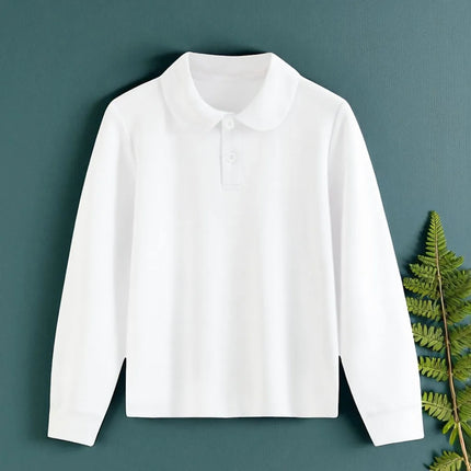 Baby Girls Shirts for Kids Sweatshirt Long Sleeve White Tops Kids Pullover Outfits Shirts Children Clothes 5 7 8 11 12 13 Years