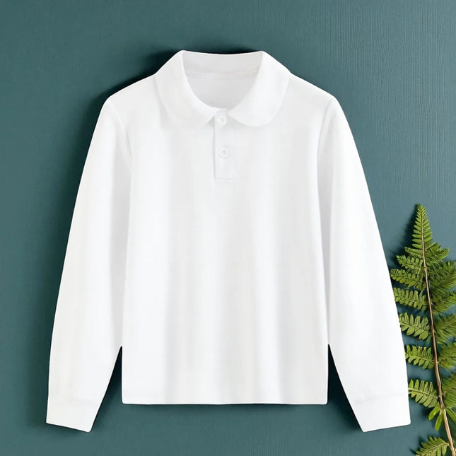 Baby Girls Shirts for Kids Sweatshirt Long Sleeve White Tops Kids Pullover Outfits Shirts Children Clothes 5 7 8 11 12 13 Years