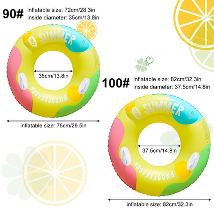 1PC Colourful Inflatable Swim Rings for Pool Parties, Floats for Adults Rings Striped Pool Float, Large Swim Ring for Adults