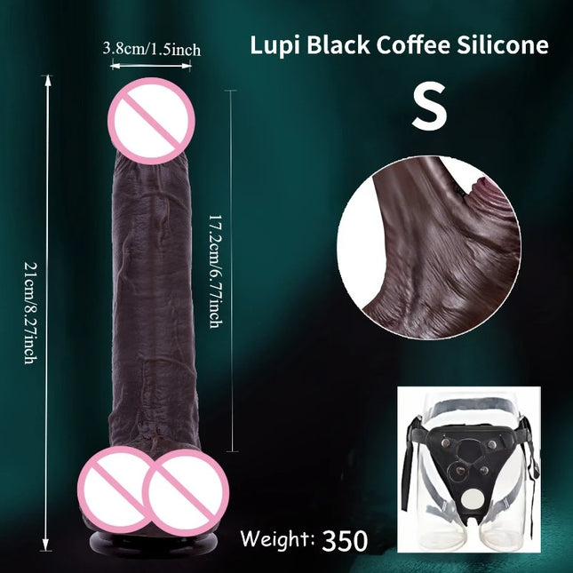 Wearable Strap on Realistic Dildos for Women Masturbators Products Skin Sliding penis Suction Cup Hands-Free G Spot Sex Toys 18