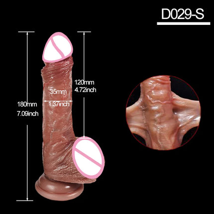 Realistic Sliding Foreskin Dildo for Women Testicles Penis sexy adult Strapon Dildos Masturbator Big Dick Anal plug 18+ Sex Toys
