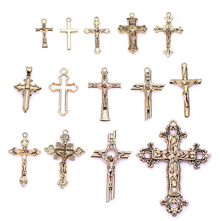 10/20/30pcs/Lot Metal Silver Color Cross Charms For Jewelry Making Supplies Christ Accessories Handmade Women/Men Pendant Charm