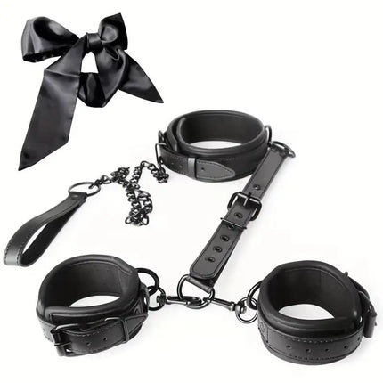 Sex Toys For Woman BDSM Sex Bondage Set Erotic Adults Toys Handcuffs Ankle Cuffs Collar Sex Toy Kit Adults Games Sex Products