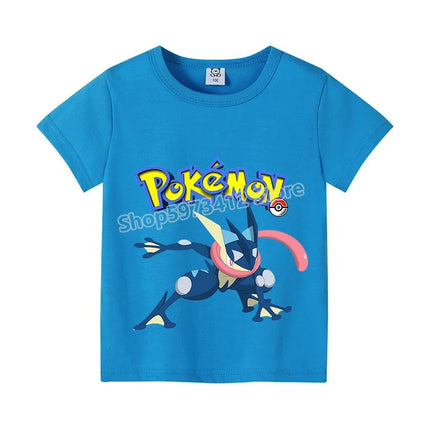 Pokemon Pikachu Boy Girl T Shirt Cute Cartoon Baby Clothes Squirtle Gengar T-Shirts Charmander Eevee Print Tees Kids Summer Tops