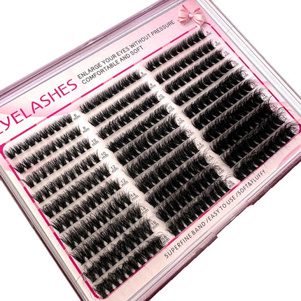 HBZGTLAD DIY Cluster Eyelash Extension 8-16mm Fluffy Thick Lash Clusters 60D80D100D Wispy Individual Eyelash Extension Cluster