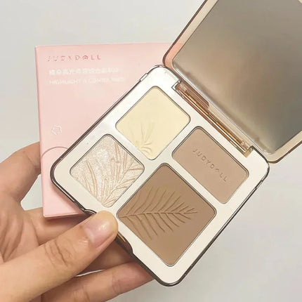 Judydoll Facial Highlighter Makeup Palette Matte Shadow Shimmer Nose Natural Long Lasting Contour Cosmetics Makeup