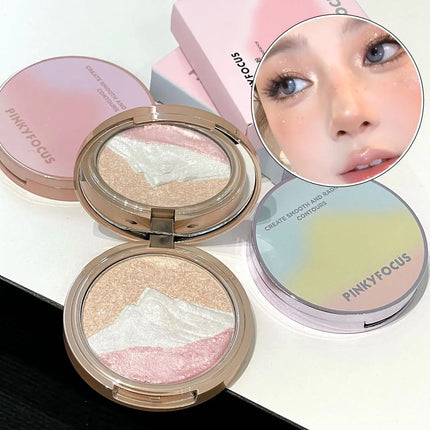 High-Gloss Palette, Starry Glow Series, Delicate Pearl Shimmer, Long-Lasting and Non-Cakey, High Color Payoff, Easy to Apply, Facial Contour Brightening and Contouring, Natural Three-Dimensional Makeup