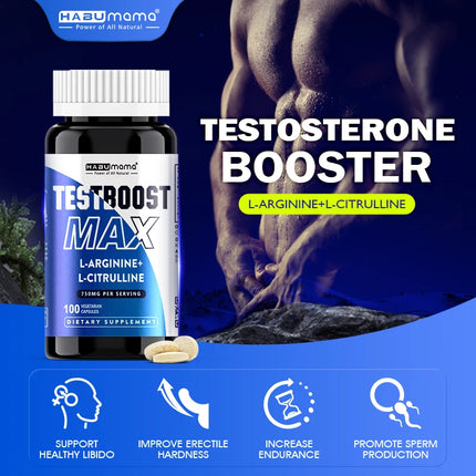 100 Caps | L-Arginine + L-Citrulline Complex | Energy & Enlargement  Size Growth Male Support | Experts Clinically Studied