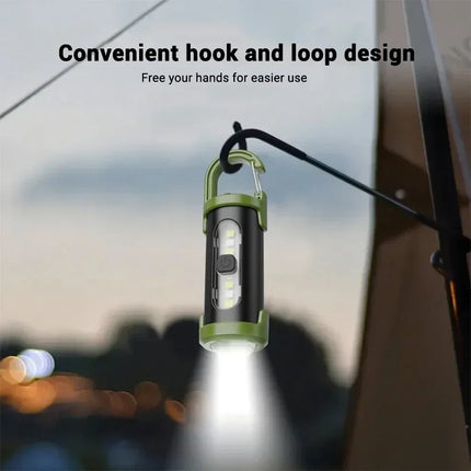 Powerful EDC LED Flashlight Keychain Rechargeable Hanging Portable Flashlights Waterproof Keyring Camping Walking Pocket Lamp