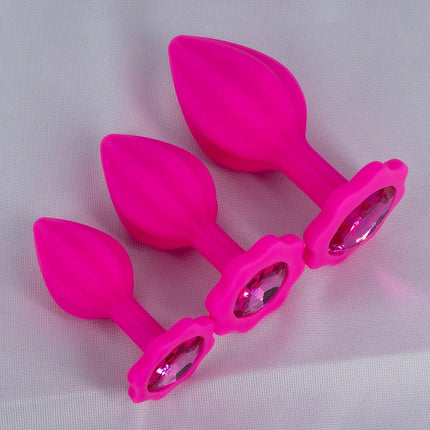 Silicone Anal Plug Plum Blossom Shaped Butt Plug Crystal Base Sex Toys For Woman Men Adult Games Anal Toys Unisex Adult Toys
