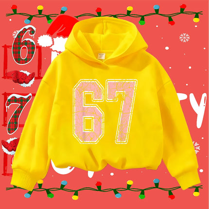 Kids Christmas Sweatshirt 67 Graphic Pullover Toddler Boys Girls Winter Casual Long Sleeve Top