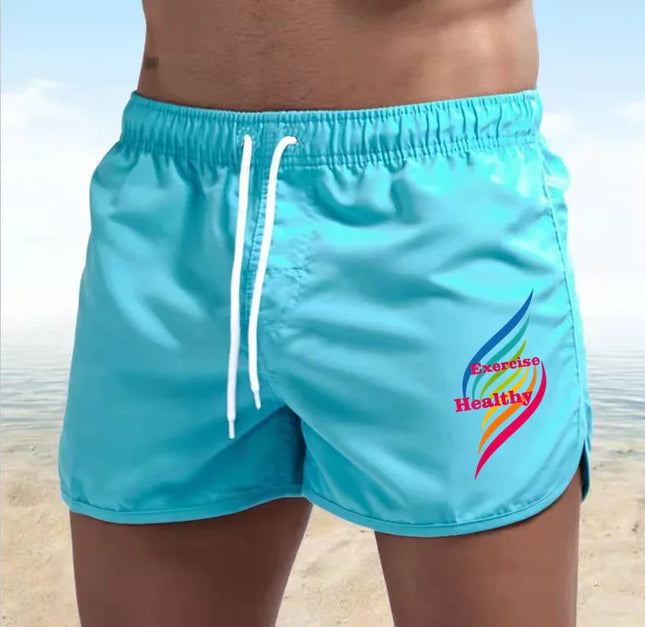 Men's Quick Drying Beach Trunks  Summer Swim Gym Shorts Surf Ventilate Drawstring Casual Fashion Daily Pants