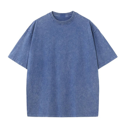 350gsm Men's Washed Vintage T-Shirts Street Hip Hop Retro Punk T Shirt men Harajuku Casual Cotton Short Sleeve Acid Wash Tops