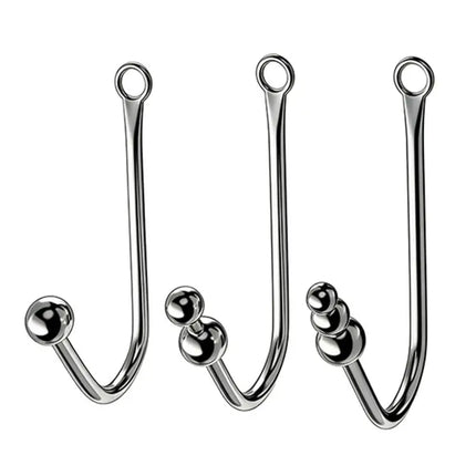 [Y]Stainless Steel Anal Hook With Anal Beads Hole Anal Hook Metal Butt Plug Anal Sex Toys Adult Product No Vibrator For Men