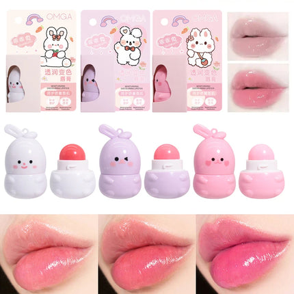 3pcs Little Rabbit Moisturizing Lipstick,Long lasting Warm Lipstick, Gentle Lip Care, Suitable for Dry Lips, Ideal Gift for Girl