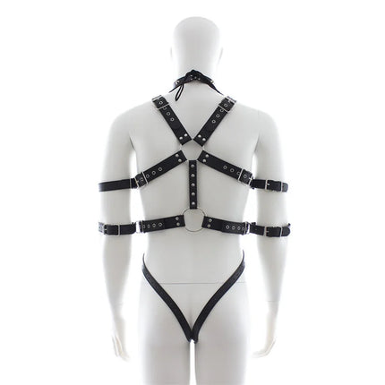 Sexy Mens Gay PU Leather Full Body Chest Harness Bondage Open Penis Ring BDSM Night Clubwear Sex Tools for Gay Male 18+