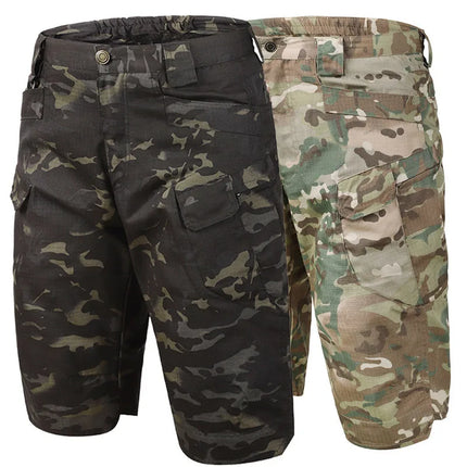 2026 Summer Men Camo Tactical Shorts Breathable Multi Pocket Black Camouflage Outdoor Hunting Camping Training Commute