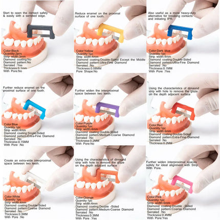 Easyinsmile IPR Orthodontics Stripping Dental Kit Interproximal Reduction Strips Polish Tooth Enamel Reduce Serrated Saw