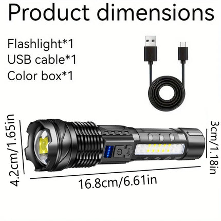 A76 Super Bright Rechargeable Flashlight with Clip -Portable Powerful Illumination for Outdoor Adventure, Emergency & Daily Use