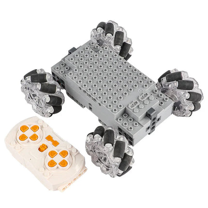 Technical MOC EV3 Mecanum Wheels 4WD electric building block RC Vehicle Universal Omnidirectional Tires Educational Toys Gifts