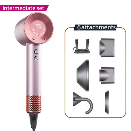 Professional Hair Dryer High Speed Negative Ion 110000rpm Hair Dryer 1500W Professional Hair Care with LED Temperature Display