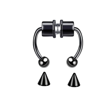 Stainless Steel Fake Piercing Nose Ring Hoop Septum Non Piercing Nose Clip Rock HipHoop Magnet Fashion Punk Women Nose Hoop Ring