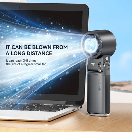 2026 6000mAh Semiconductor Refrigeration Mini Handheld Fan Turbine High-speed Violent Electric Fan Folding Neck Ice Pack