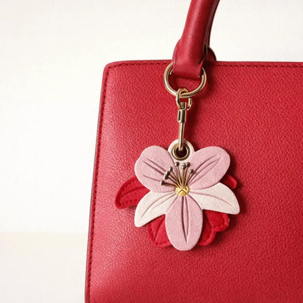 Fashion Cartoon Flower Keychain PU Leather Access Control Card Holder Bag Pendant Ornament Multicolor Bag Hanging Men